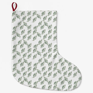 Grande Chaussette De Noël feuille ☃ enneigé