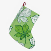 Grande Chaussette De Noël Feuilles stylisés 6 (Devant (Accrochage))