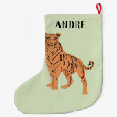 Grande Chaussette De Noël Fierce Tiger Personnalisé (Dos)