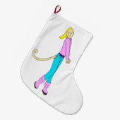 Grande Chaussette De Noël fille avec une queue (Devant (Accrochage))