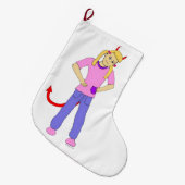 Grande Chaussette De Noël fille diable (Devant (Accrochage))