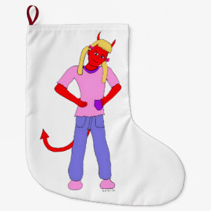 Grande Chaussette De Noël fille diable