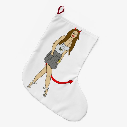 Grande Chaussette De Noël fille diable (Devant (Accrochage))
