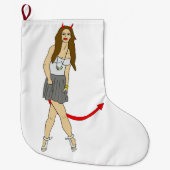 Grande Chaussette De Noël fille diable (Devant)