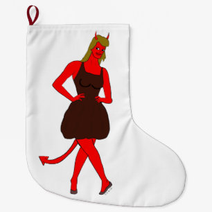 Grande Chaussette De Noël fille diable