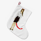 Grande Chaussette De Noël fille diable (Devant (Accrochage))