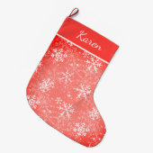 Grande Chaussette De Noël Flambeaux rouges et blancs nom Noël (Devant (Accrochage))