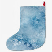 Grande Chaussette De Noël Flammes de neige noires (Dos)