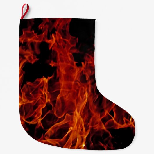 Grande Chaussette De Noël Flammes et prise d'incendie (Devant)