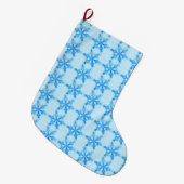 Grande Chaussette De Noël Flèche de neige Blue Winter (Devant (Accrochage))