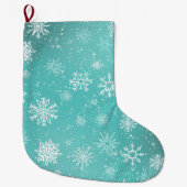 Grande Chaussette De Noël Flèches blanches Turquoises (Devant)