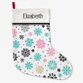 Grande Chaussette De Noël Flèches de neige rétro (Devant)