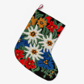 Grande Chaussette De Noël Fleur alpine suisse d'edelweiss (Devant (Accrochage))