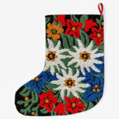 Grande Chaussette De Noël Fleur alpine suisse d'edelweiss (Dos)