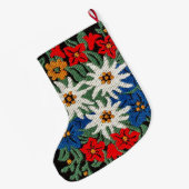 Grande Chaussette De Noël Fleur alpine suisse d'edelweiss (Dos (Accrochage))