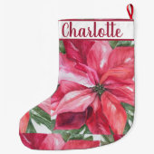 Grande Chaussette De Noël Fleur rouge Poinsettia (Dos)