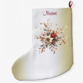 Grande Chaussette De Noël Fleurs de vacances modernes Stocker (Dos)