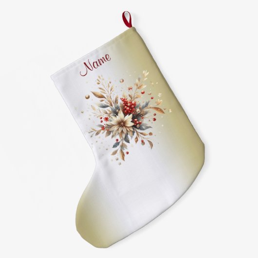 Grande Chaussette De Noël Fleurs de vacances modernes Stocker (Dos (Accrochage))