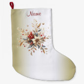 Grande Chaussette De Noël Fleurs de vacances modernes Stocker (Devant)