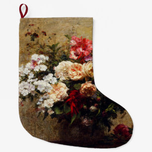Grande Chaussette De Noël Fleurs d'été vintages par Henri Fantin-Latour