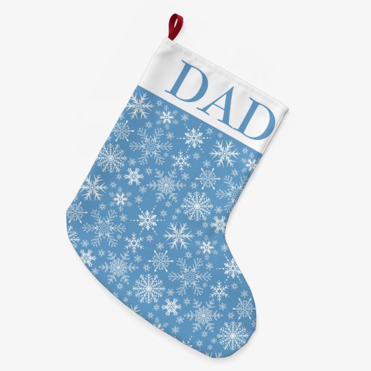 Grande Chaussette De Noël Flocon de neige (Devant (Accrochage))