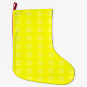 Grande Chaussette De Noël Flocon de neige électrique Jaune Noël de Noël (Devant)