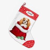 Grande Chaussette De Noël Flocon de neige King Charles Spaniel Cadeau Surpri (Devant (Accrochage))