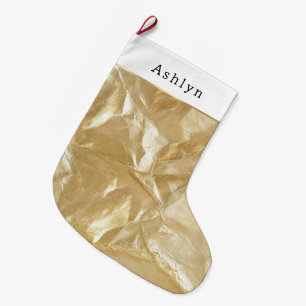 Grande Chaussette De Noël Flocons de neige bleu blanc