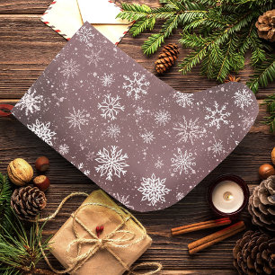 Grande Chaussette De Noël Flocons de neige rose poussiéreux Élégantes Fêtes