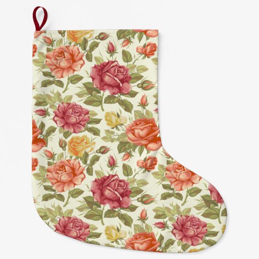 Grande Chaussette De Noël Floral (Devant)