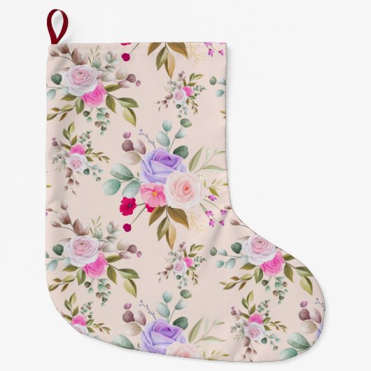 Grande Chaussette De Noël Floral (Devant)