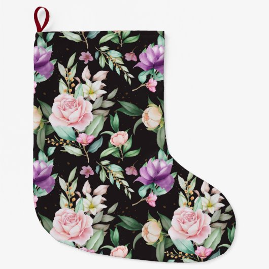 Grande Chaussette De Noël Floral (Devant)