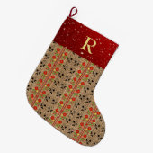 Grande Chaussette De Noël Folklore Noël Stocker Lettre traditionnelle (Devant (Accrochage))