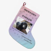 Grande Chaussette De Noël Forever Loved Holiday Pawprints Tribute (Devant (Accrochage))