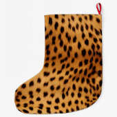 Grande Chaussette De Noël Fourrure animale Cheetah (Dos)