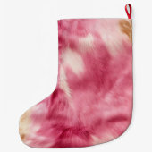 Grande Chaussette De Noël Fourrure d'or rose (Dos)