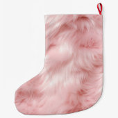 Grande Chaussette De Noël Fourrure rose pâle (Dos)