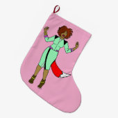 Grande Chaussette De Noël Foxy Girl (Devant (Accrochage))