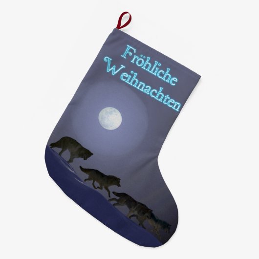Grande Chaussette De Noël Frohliche Weihnachten - Pack Wolf (Devant (Accrochage))