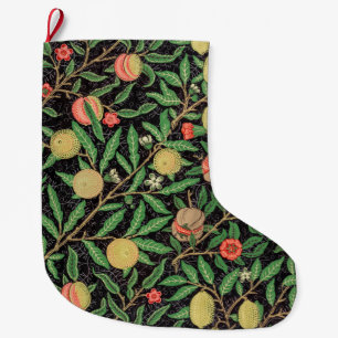 Grande Chaussette De Noël Fruits et feuillages vintages - Gros Christma