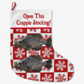 Grande Chaussette De Noël Funny Crappie Fishing Pun Joyeux Noël (Devant)
