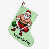 Grande Chaussette De Noël Funny Gym Santa Claus Noël Stocking (Devant (Accrochage))