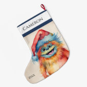 Grande Chaussette De Noël Funny Monster de Noël (Dos (Accrochage))