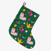 Grande Chaussette De Noël Funny Noël Llama (Devant (Accrochage))