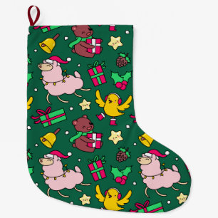 Grande Chaussette De Noël Funny Noël Llama