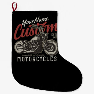 Grande Chaussette De Noël Garage de moto Rebel Cruiser Personnalisé