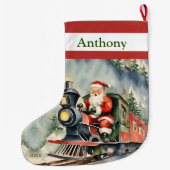 Grande Chaussette De Noël Garçons de train père Noël Xmas (Dos)