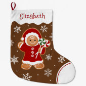 Grande Chaussette De Noël Gingerbread Girl with Peppermint Lollipops (Devant)