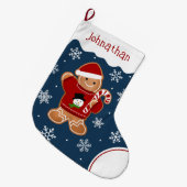 Grande Chaussette De Noël Gingerbread Man in Sweater (Devant (Accrochage))