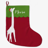 Grande Chaussette De Noël Giraffe de Noël personnalisée (Devant)